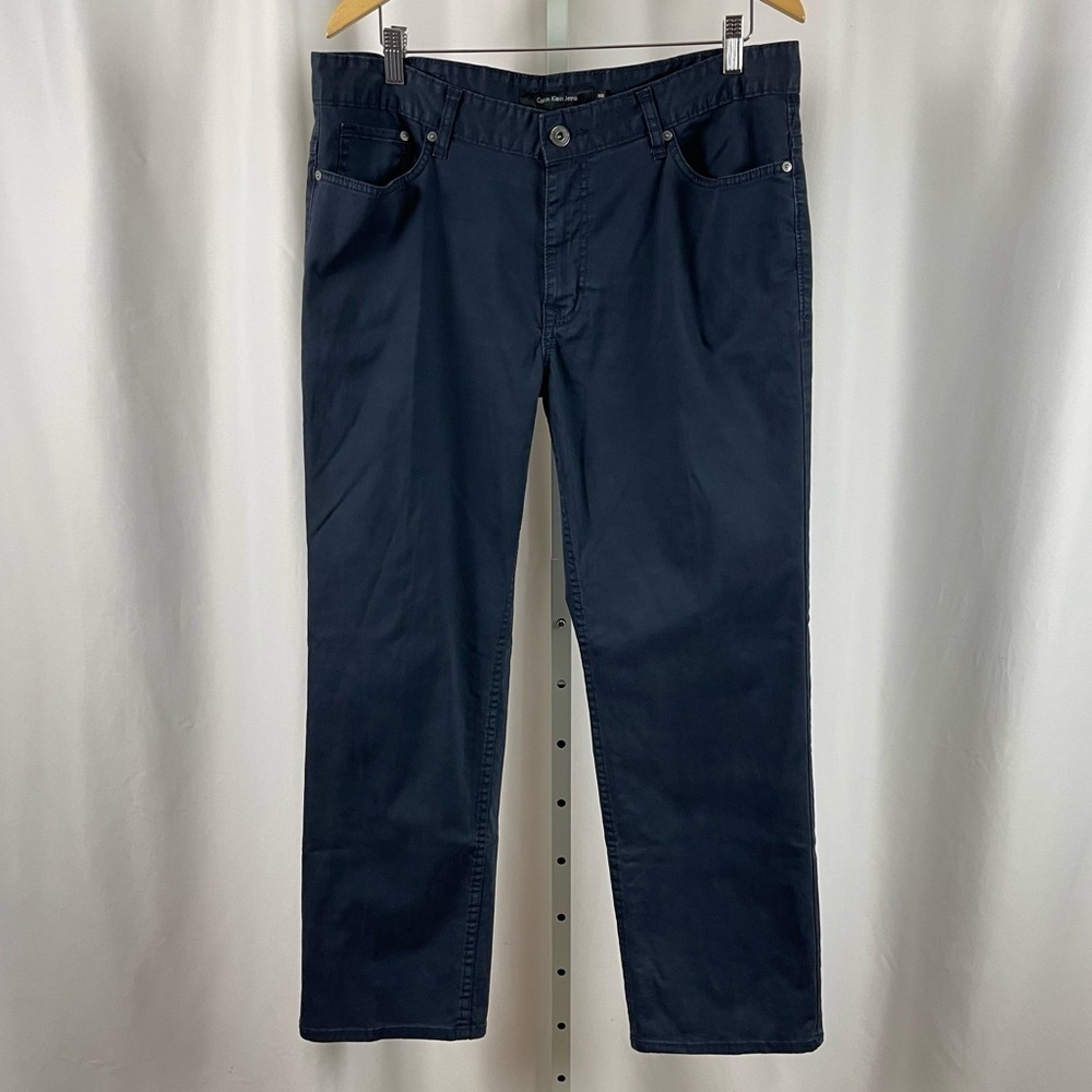 Calvin Klein Jeans Straight Leg 36x30 Navy Blue Jeans Classic Retro